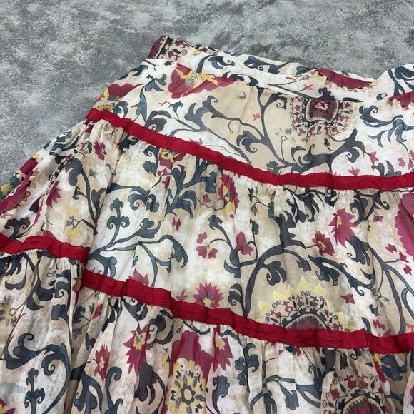 Diane Von Furstenberg Lightweight Silk Floral Bohemian Maxi Skirt 27 in. Waist - Picture 3 of 8